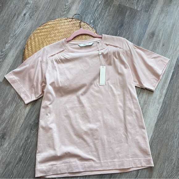 Nwt Rebecca Taylor smocked Tee‎ in light pink - Picture 2 of 6
